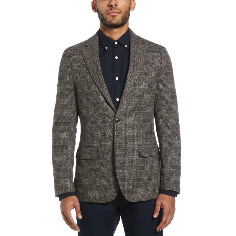 Slim Fit Glen Check Sport Coat Rayon Velvet Corduroy
