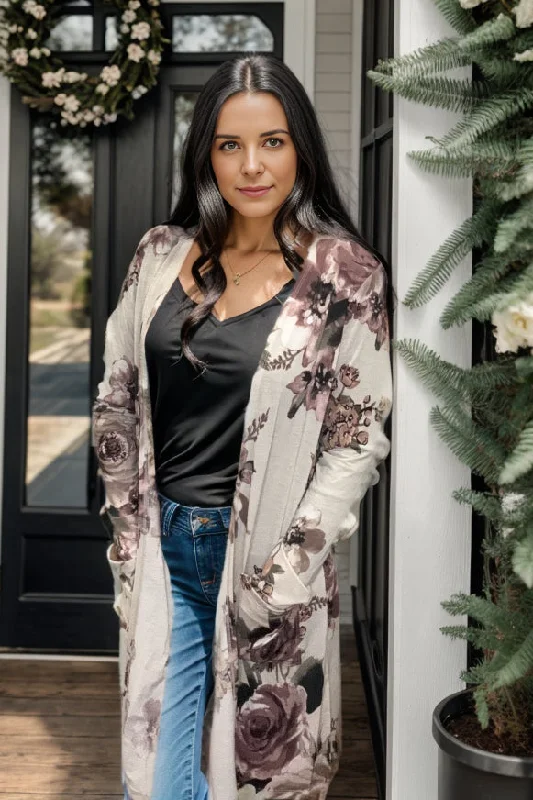 Symphony of Roses Cardigan Fitted Loose Oversized