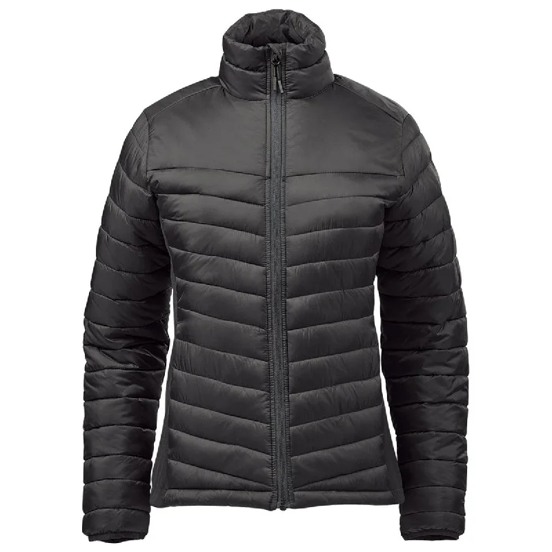 Stormtech Women's Black/Granite Montserrat Thermal Jacket Knit Fabric Woven Fabric Fleece Fabric