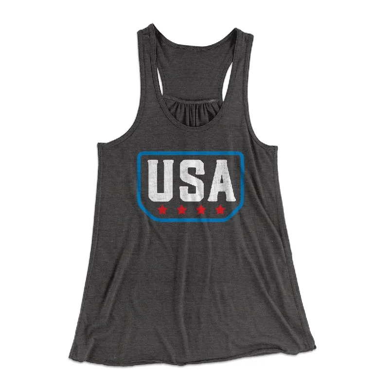 USA Badge Logo Women's Flowey Tank Top crossback tank top