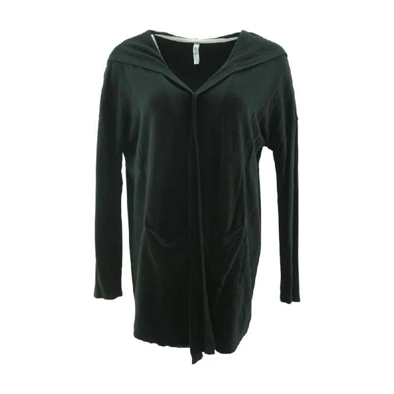 Black Solid Cardigan Sweater Velvet Chenille Corduroy