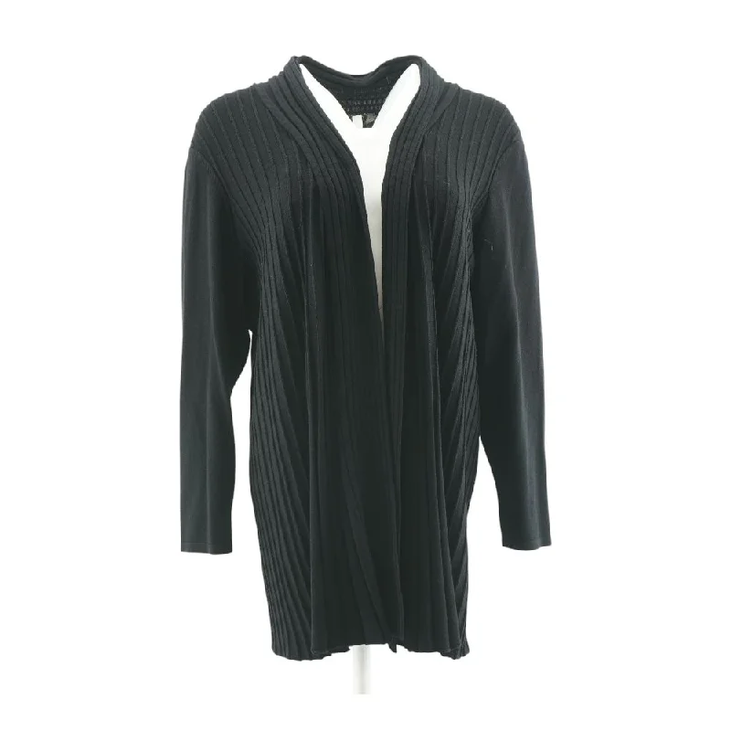 Black Solid Cardigan Sweater Oversized Loose Flowy