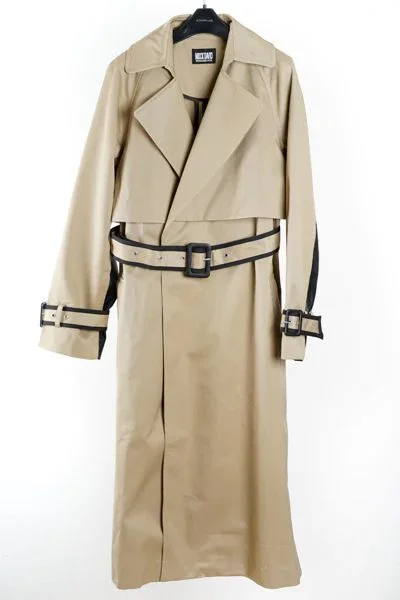 Piping Trench Coat (Beige) empire Basque Peplum
