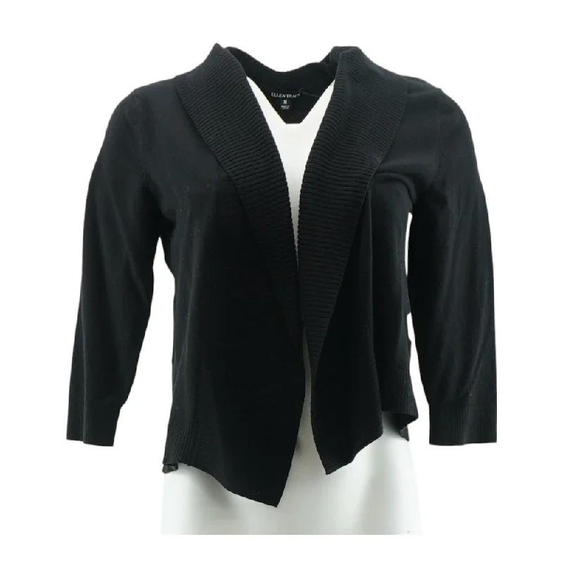 Tan Solid Cardigan Sweater Machine Wash Dry Clean Hand Wash