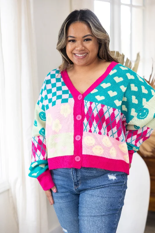 Don't Worry Be Happy - Cardigan Boxy Cardigan Fitted Cardigan A-Line