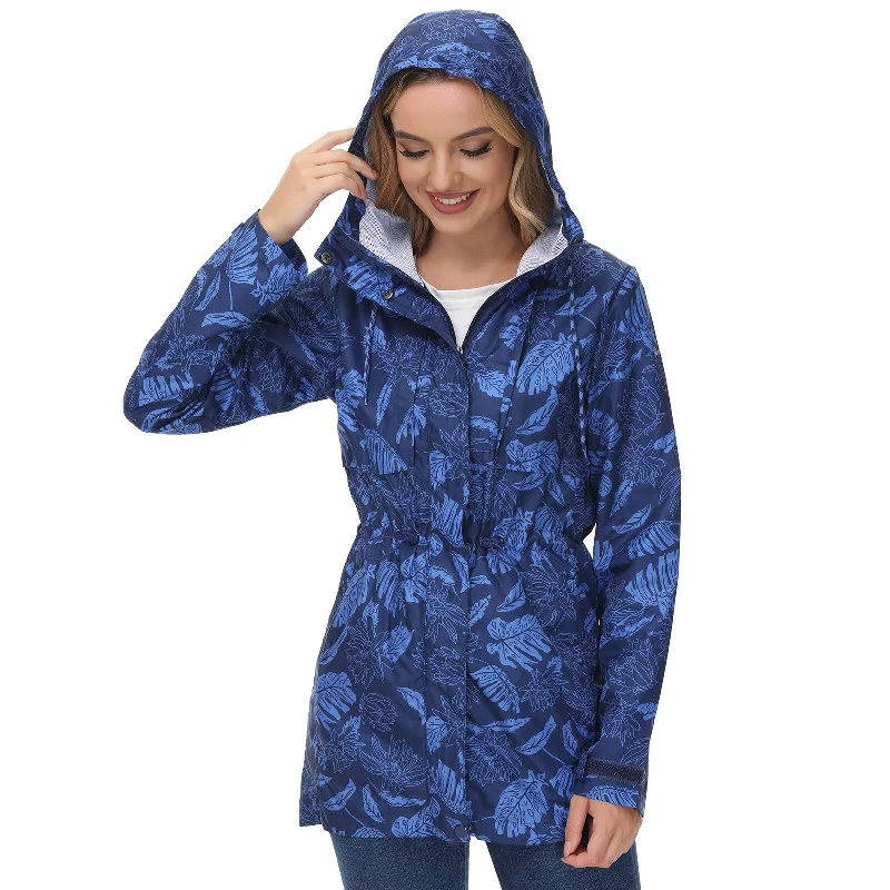 Lightbare Women's Water Resistant Ripstop Rain Coat LB02W Mesh Canvas Denim