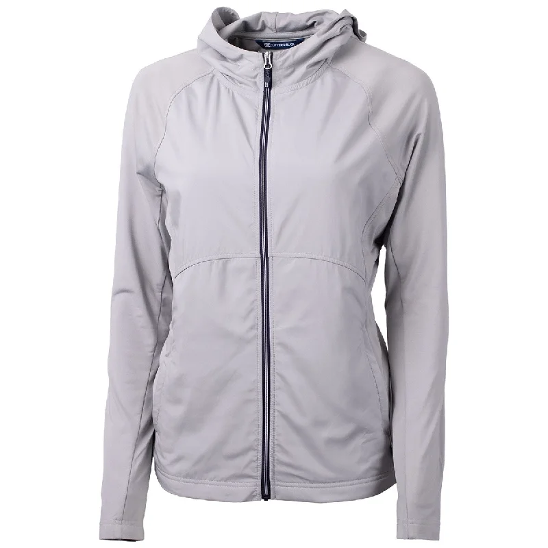 Cutter & Buck Women's Polished Adapt Eco Knit Hybrid Recycled Full Zip Jacket Knit Fabric Woven Fabric Fleece Fabric
