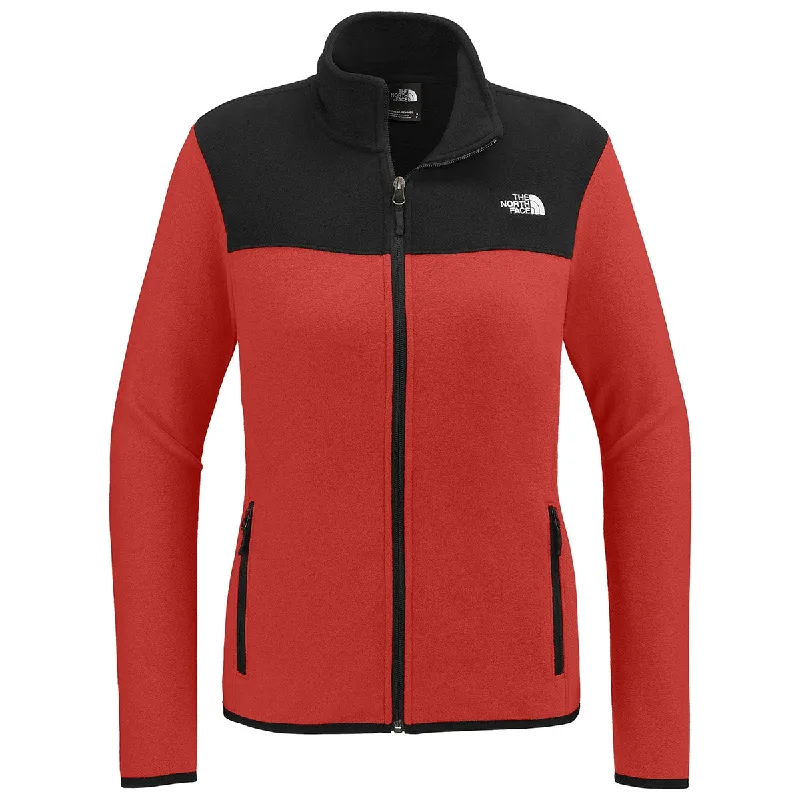 The North Face Women's Rage Red/ TNF Black Glacier Full-Zip Fleece Jacket Anorak Shell Jacket Lightweight Jacket