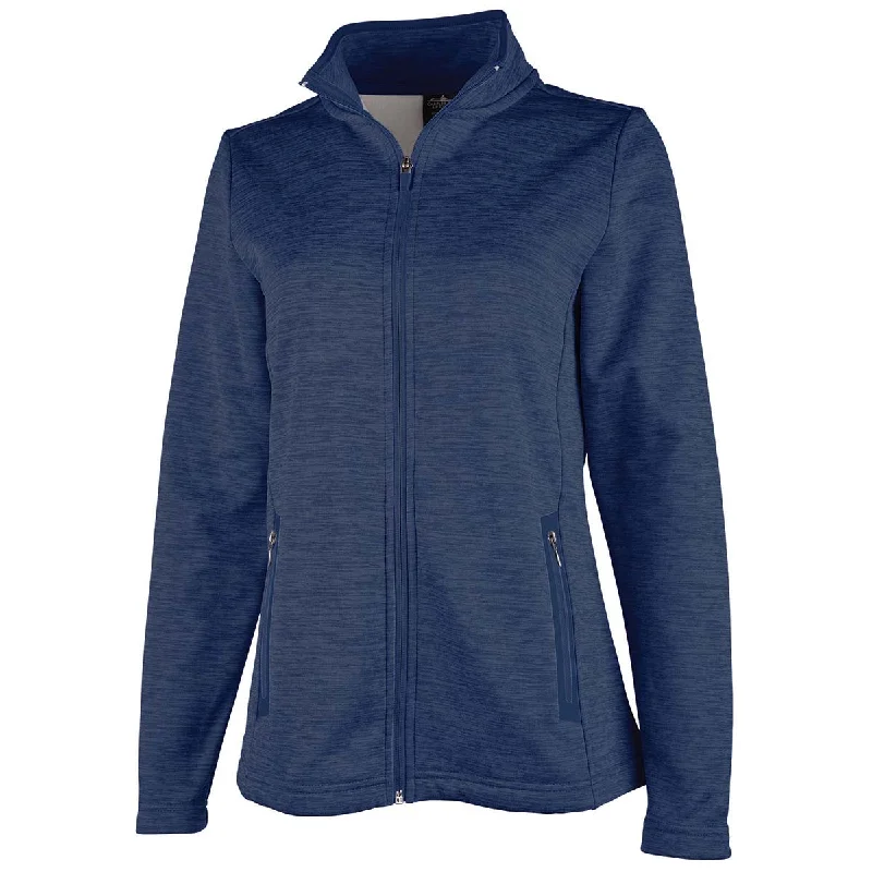 Charles River Women's Navy Brigham Knit Jacket Stand-Up Collar Roll-Neck Collar Turtle Neck