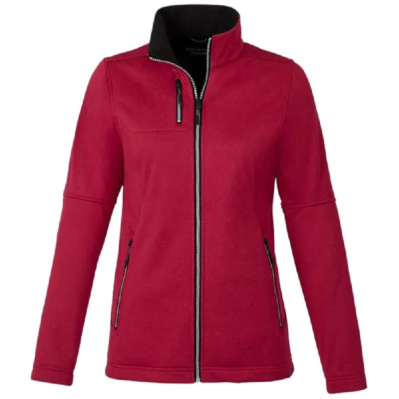Elevate Women's Vintage Red Heather Joris Eco Softshell Jacket Satin Fabric Silk Fabric Chiffon Fabric