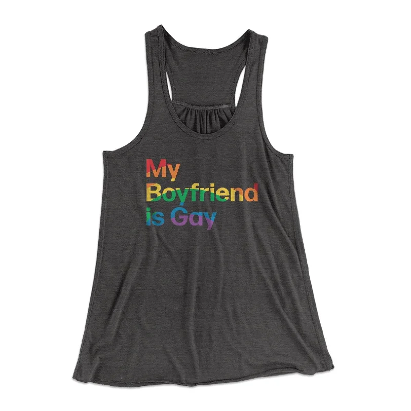 My Boyfriend Is Gay Women's Flowey Tank Top off shoulder tank