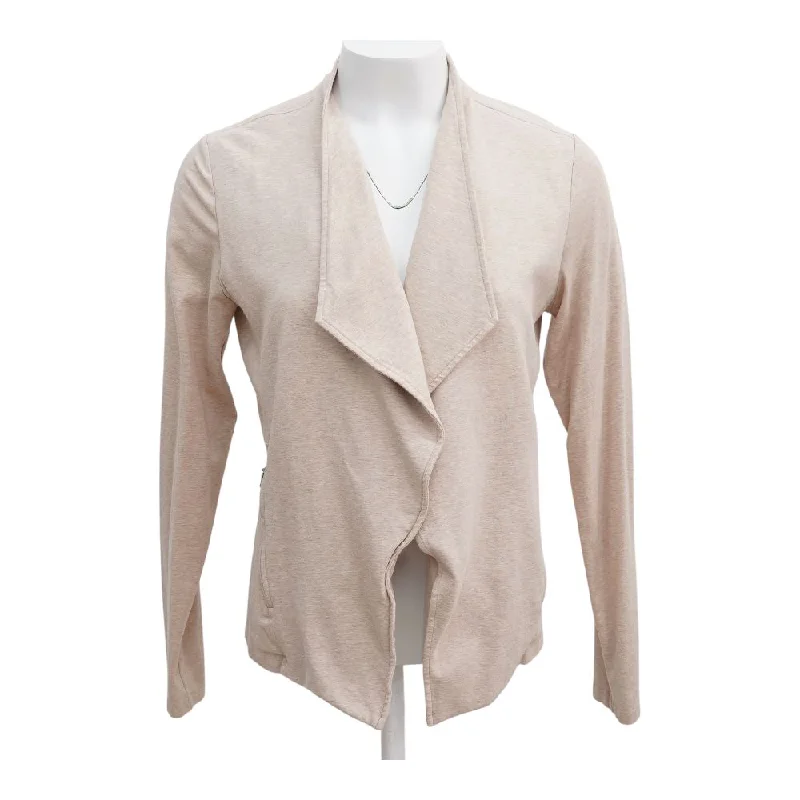 Tan Solid Cardigan Sweater Mesh Cardigan Canvas Denim