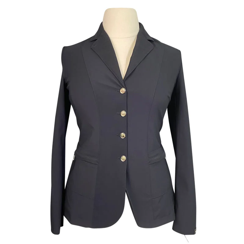 Sarm Hippique 'Verbania' Show Coat in Black - Women's IT 48 (US 12) Knit Woven Fleece