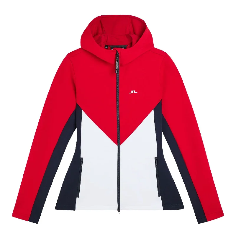 J. Lindeberg Crystal Barbados Cherry Womens Golf Jacket Oversized Jacket Tailored Jacket Straight Jacket