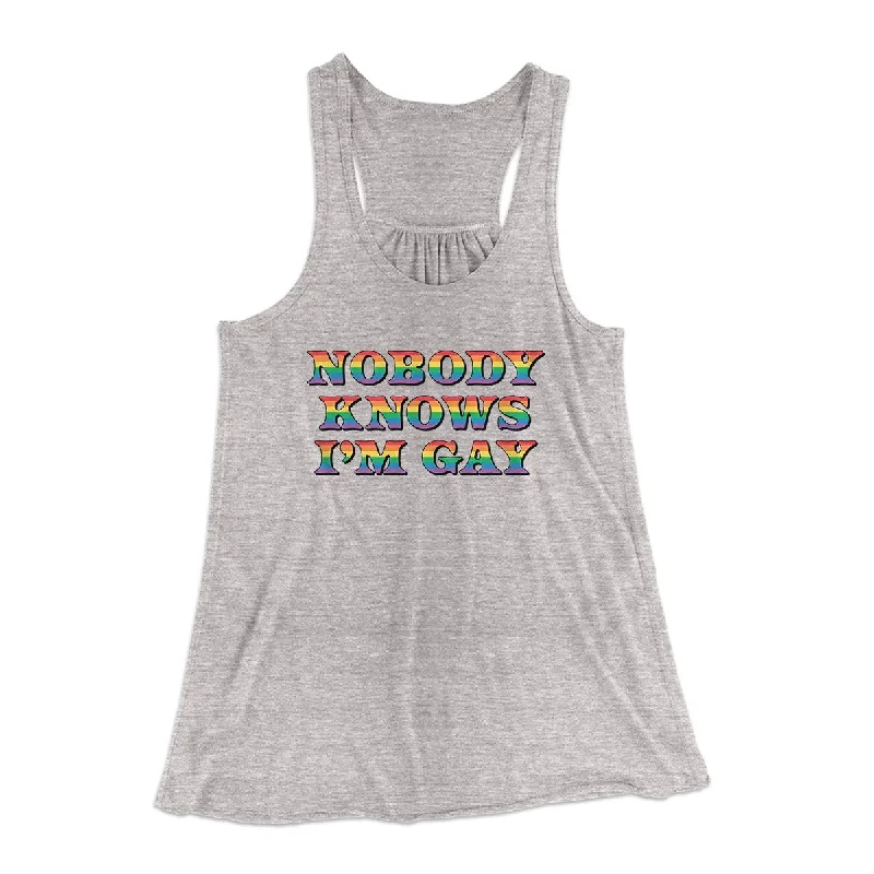Nobody Knows I'm Gay Women's Flowey Tank Top sexy tank top