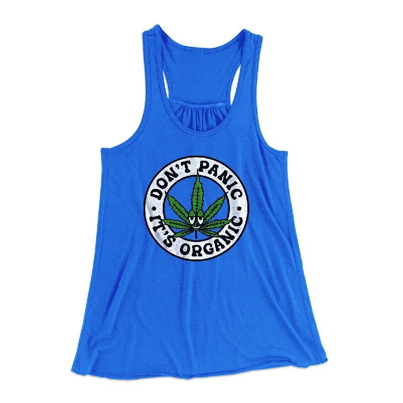 Don't Panic It's Organic Women's Flowey Racerback Tank Top teal tank top