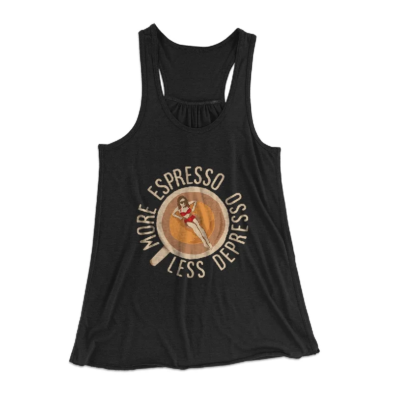 More Espresso Less Depresso Women's Flowey Tank Top pastel tank top