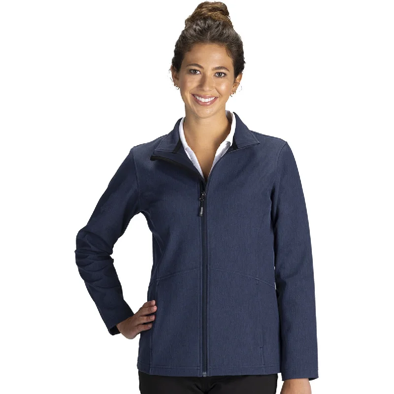 Edwards Women's Deep Blue Heather Lightweight Soft Shell Jacket Satin Jacket Silk Jacket Chiffon Jacket