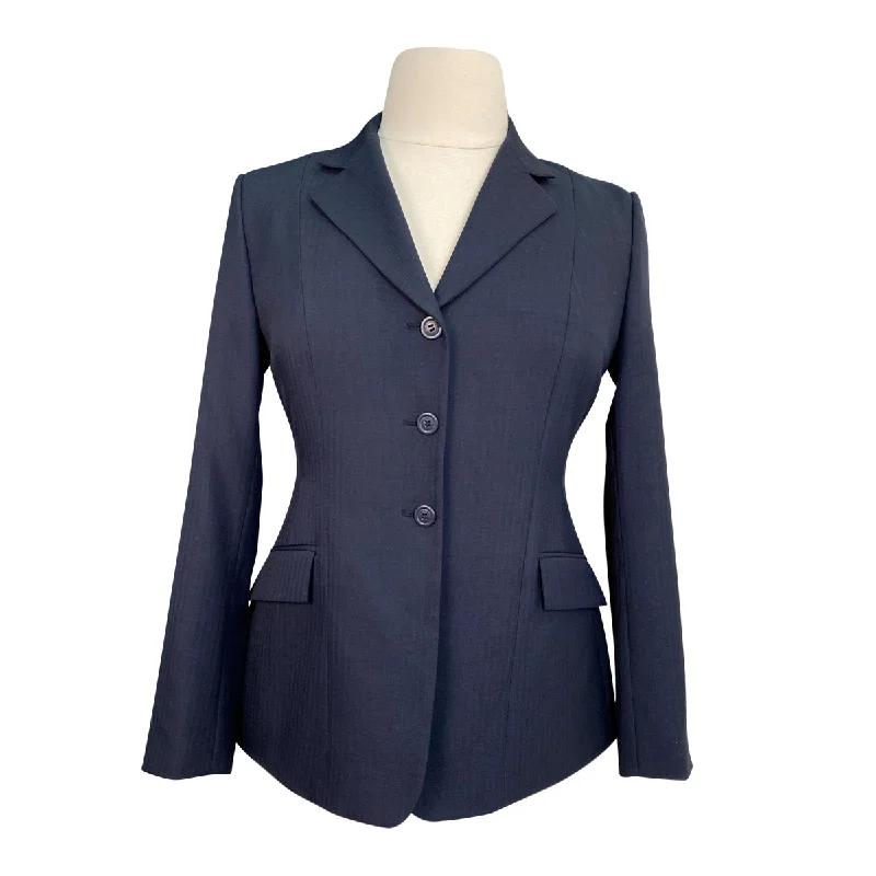 R.J. Classics Xtreme Washable Show Coat in Navy Pinstripe - Women's 12R Crew Neck V-Neck Boat Neck
