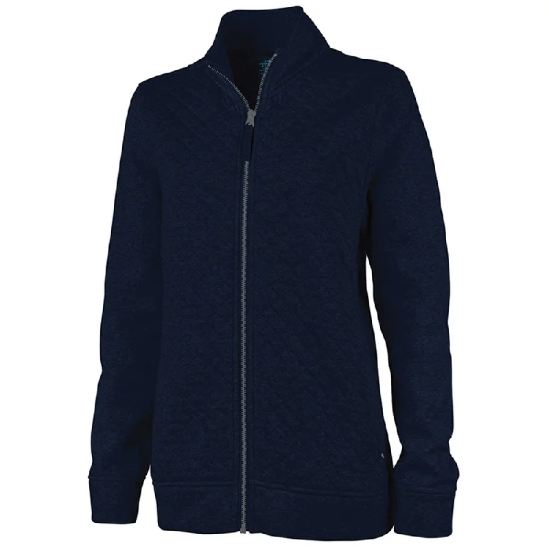 Charles River Women's Navy Franconia Quilted Jacket Welt Pockets Slit Pockets Flap Pockets