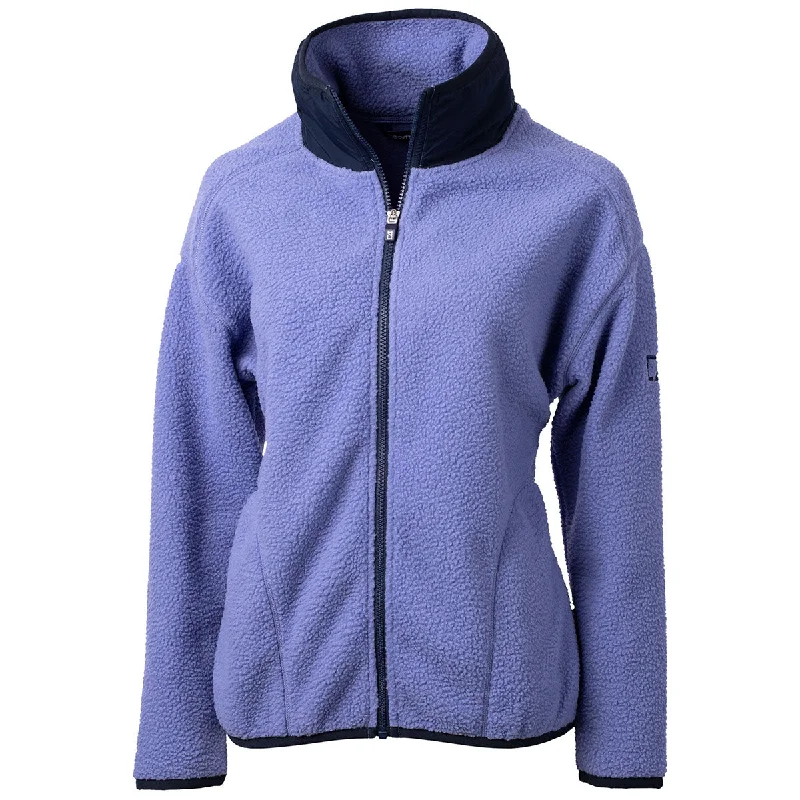 Cutter & Buck Women's Hyacinth/Navy Blue Cascade Eco Sherpa Fleece Jacket Rayon Jacket Velvet Jacket Corduroy Jacket