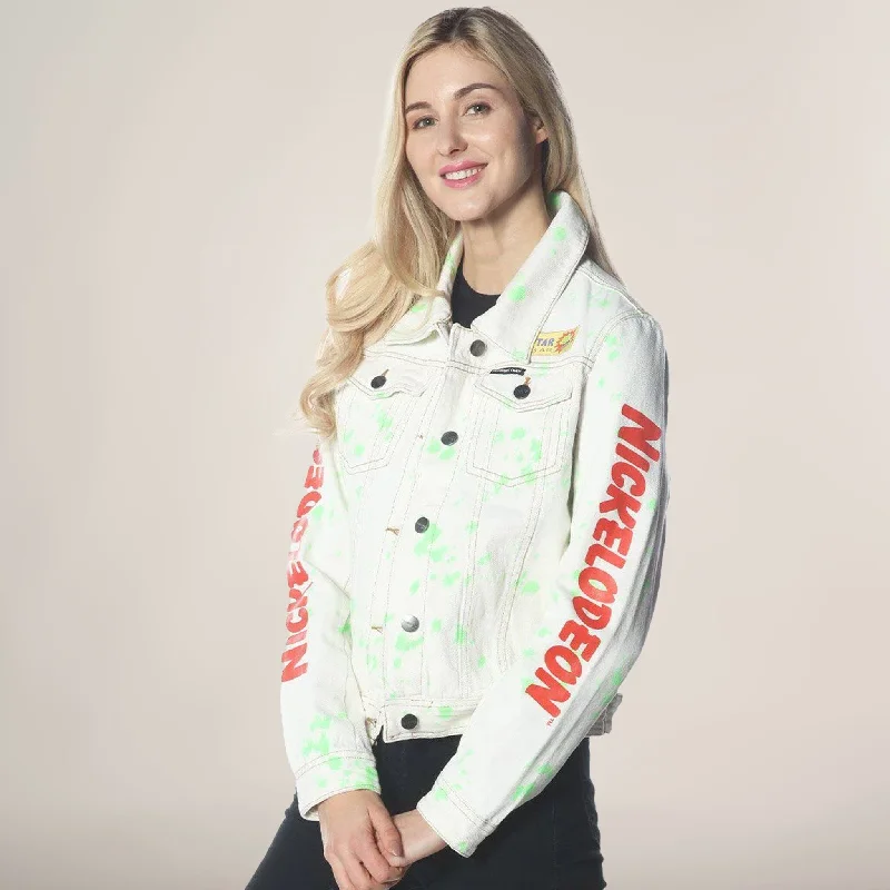 Women's White Denim Nickelodeon Trucker With Pai Jacket