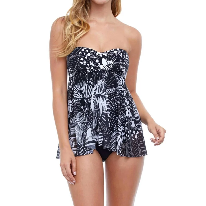 Bandeau Strapless Flyaway One Piece Swimsuit In Marbella