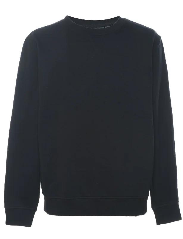 Black Plain Sweatshirt - L