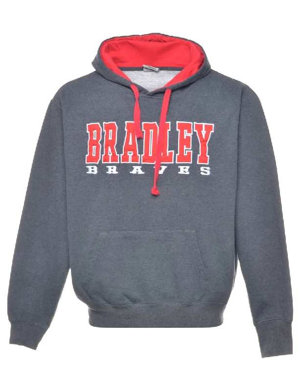 Dark Grey Bradley Printed Hoodie - L