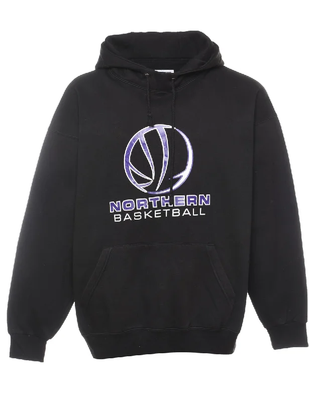 Northern Basketball Black & Purple Printed Hoodie - L