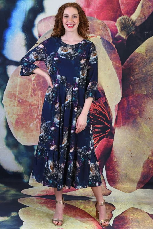 Betty Dress - Navy Rose - SALE