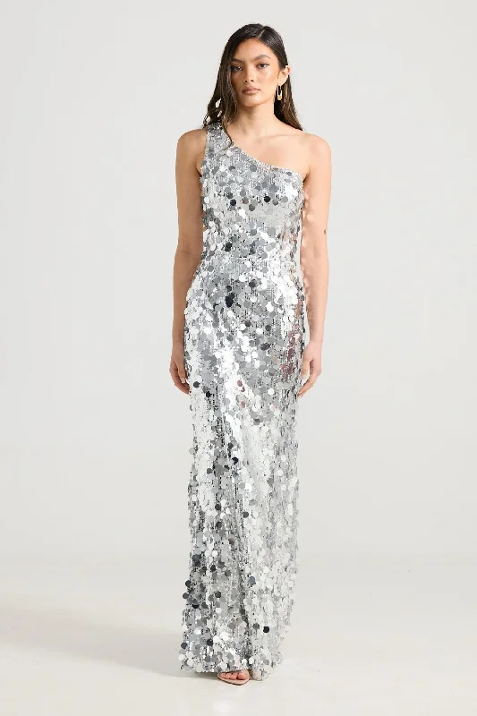 Charlize Sequin Gown - Silver