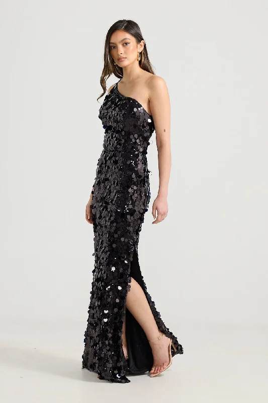 Charlize Sequin Gown - Black