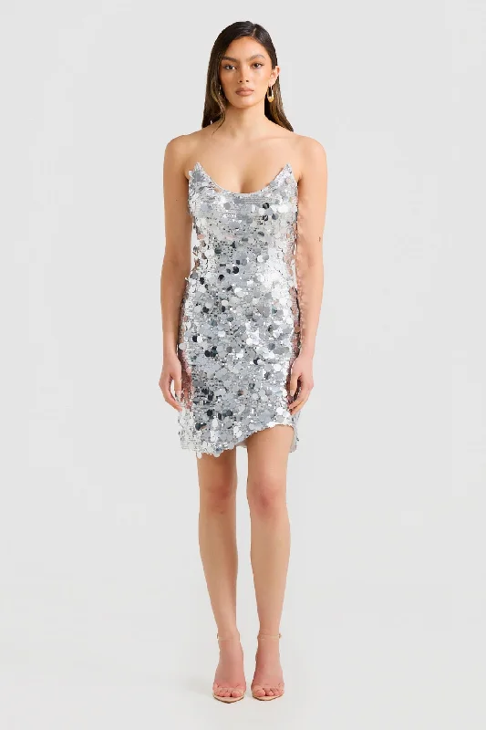 Galaxy Sequin Dress - Silver