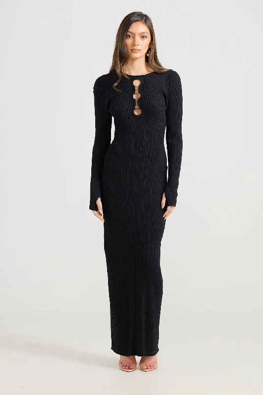 June Knit Dress - Black