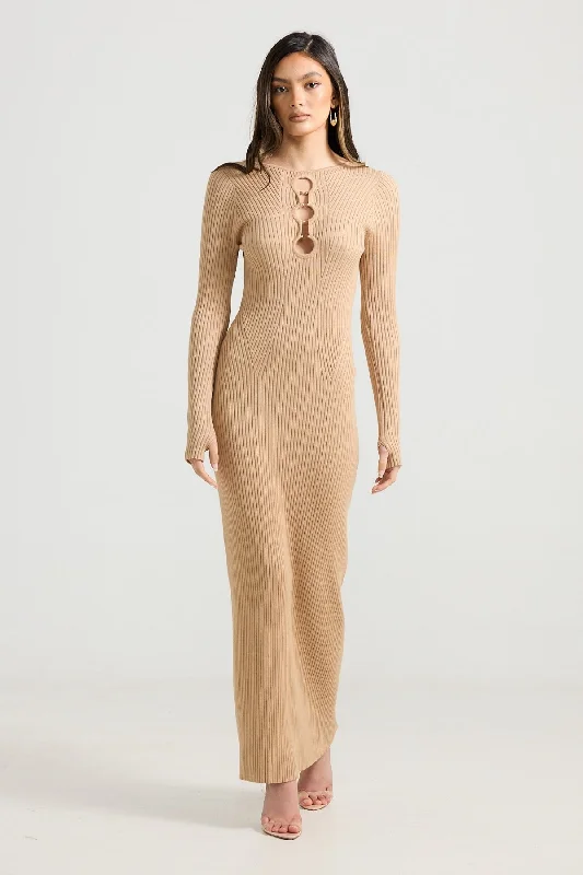 June Knit Dress - Camel