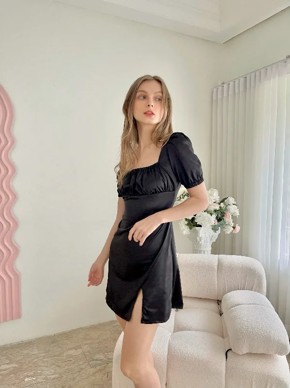 Lily silk dress (BLACK)
