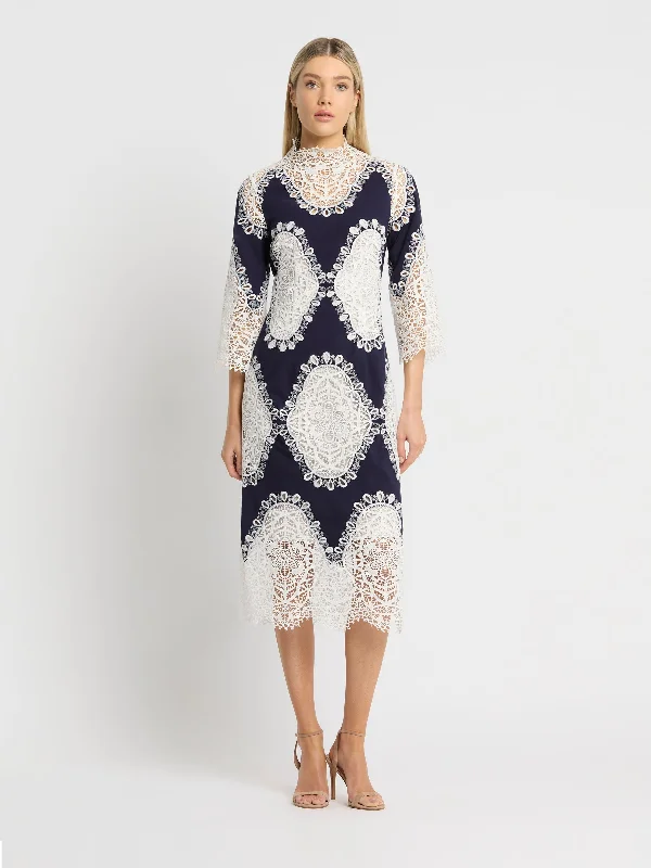 Mimosa Dress - Ink/Ivory (Size 8 + 10 Only)