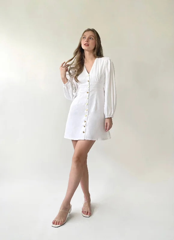 Pauline linen dress (WHITE)