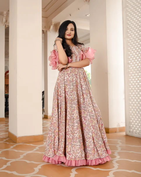 Women's Rosewood Garden Dress - Indian Virasat
