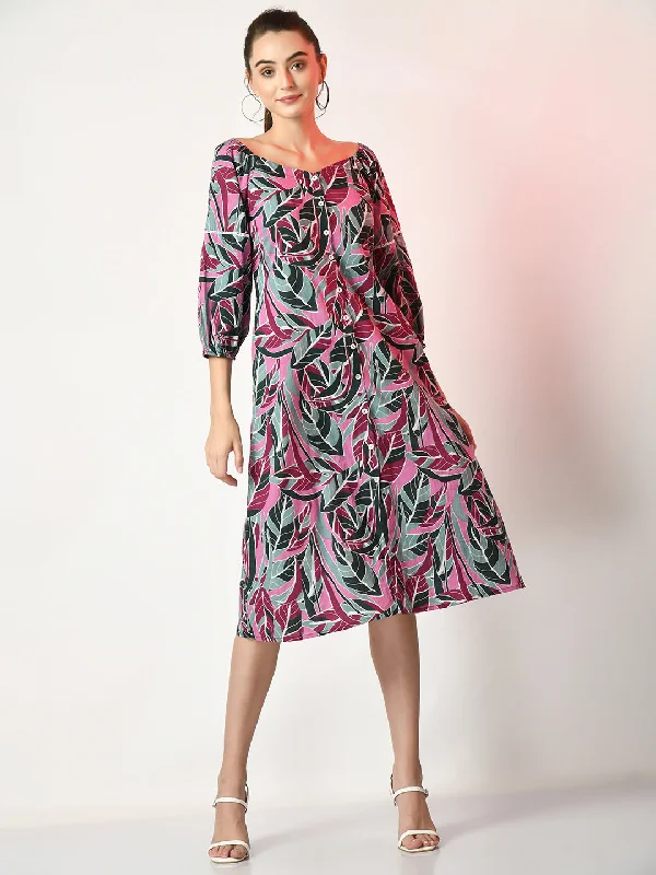 Women's Multi Printed  Dress  - Myshka