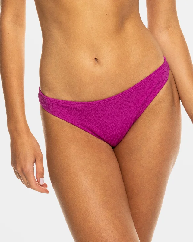 Aruba Moderate Bikini Bottom - Wild Aster Satin bikini, Luxurious, Trendy, Chic