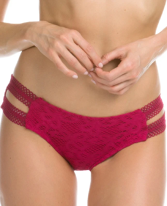 Becca Captured Raspberry Lace American Hipster Bikini Bottom Two-tone bikini, Bold, Stylish, Trendy