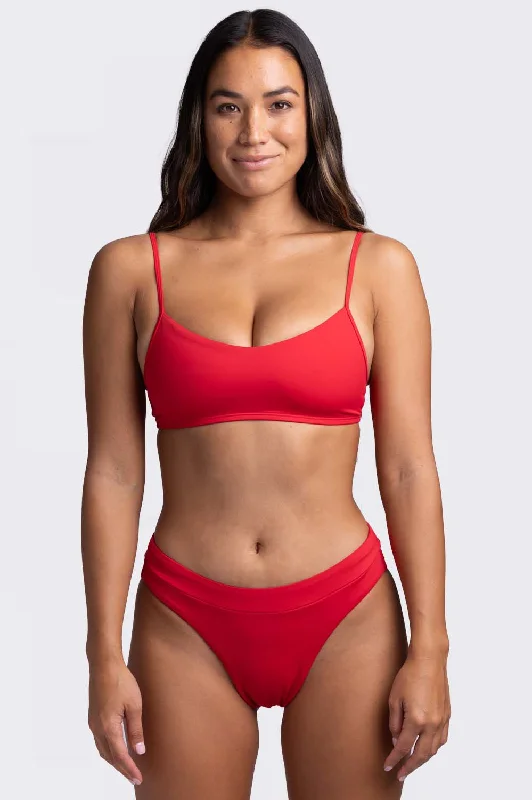 Alanna Bikini Bottom - Cherry Ribbed bikini top, Comfortable, Sexy, Trendy