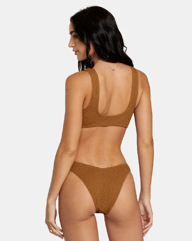 Grooves Texture High Leg Bikini Bottoms - Sienna High-leg bikini bottom, Sexy, Vintage style, Trendy