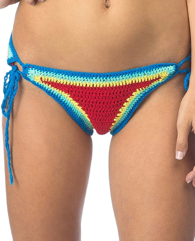 Hobie How Do You Hue Crochet Adjustable Side Tie Hipster Bikini Bottom Bikini with lace accents, Feminine, Stylish, Trendy
