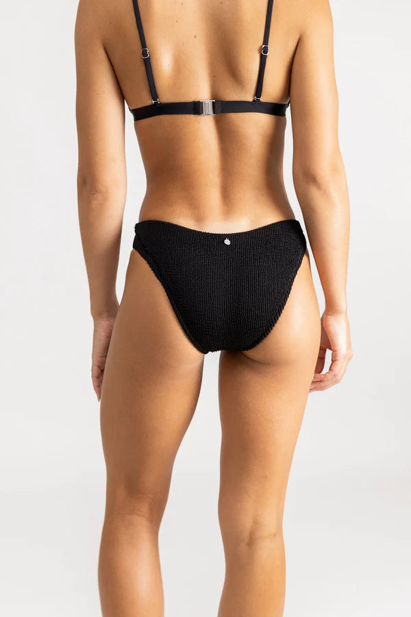 RHYTHM Women's Wave Break Holiday Bikini Bottom Black Twist front bikini, Trendy, Sexy, Comfortable