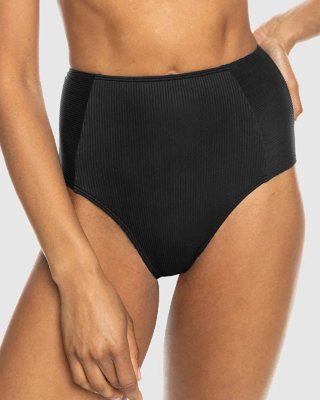 Womens Rib Roxy Love The Oahu High Waist Bikini Bottom Bikini with chain, Glamorous, Trendy, Sexy