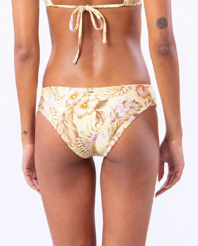 RIP CURL Playa Bella Cheeky Coverage Hipster Bikini Bottom Women's Light Yellow Plunge top bikini, Sexy, Trendy, Comfortable