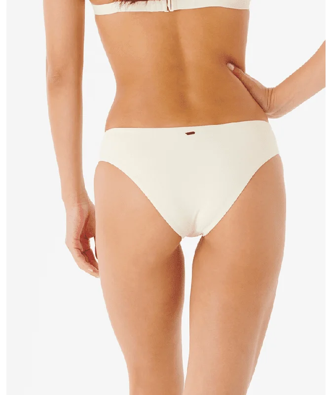 RIP CURL Women's Day Break Multi Cheeky Coverage Bikini Bottom Cream Bikini with tassels, Fun design, Beachwear, Trendy